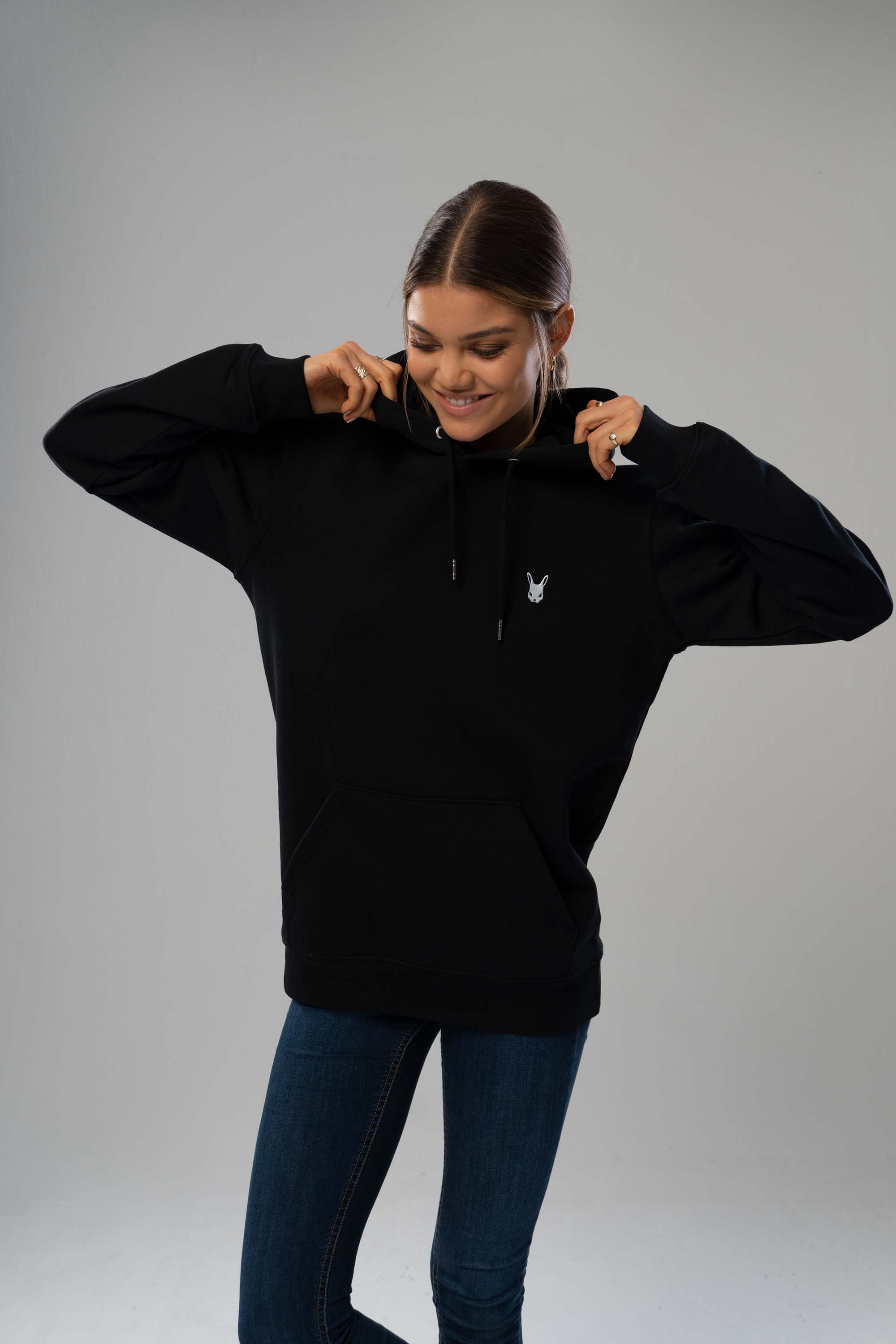 Black ladies hoodie top