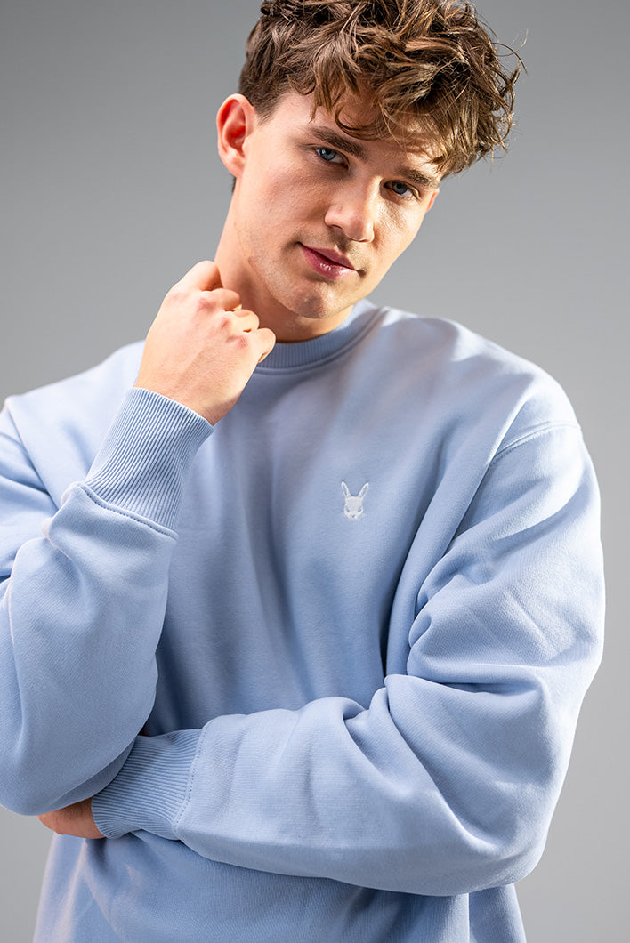 Oversized Classic Herren Sweatshirt Serene Blue