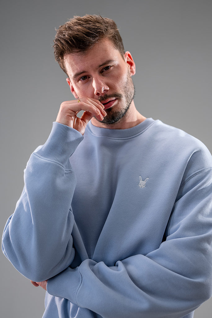 Dirty Rabbit Berlin Oversized Classic Men Sweatshirt Serene Blue